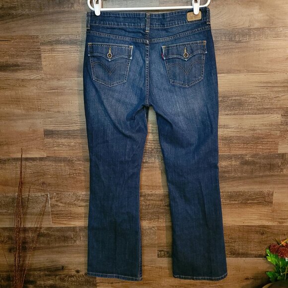 Levi's Jeans Size 14 Slender 526 Bootcut Open Button Flap Mid Rise Western - Picture 1 of 12